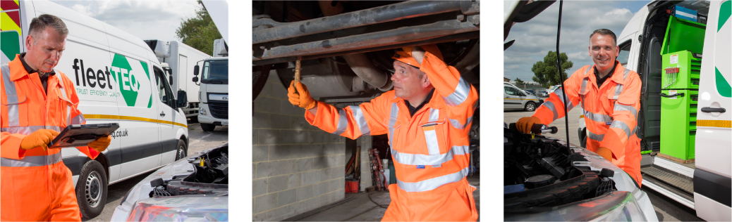 images of technicians working on LCVs onsite